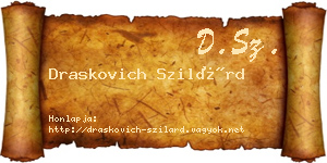 Draskovich Szilárd névjegykártya