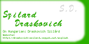 szilard draskovich business card